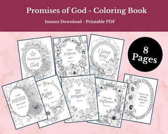 Promises of God Scripture Coloring Pages - Instant Download Printable Bible Verse Coloring Pages