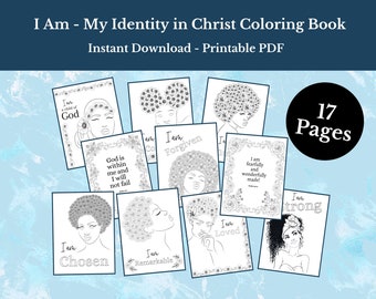 Identity in Christ Bible Coloring Book - Instant Download Printable Bible Verse Coloring Pages