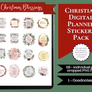 Christmas Verse GoodNotes Stickers | Faith Digital Stickers for Goodnotes |  Christmas Digital Stickers | Christian Stickers