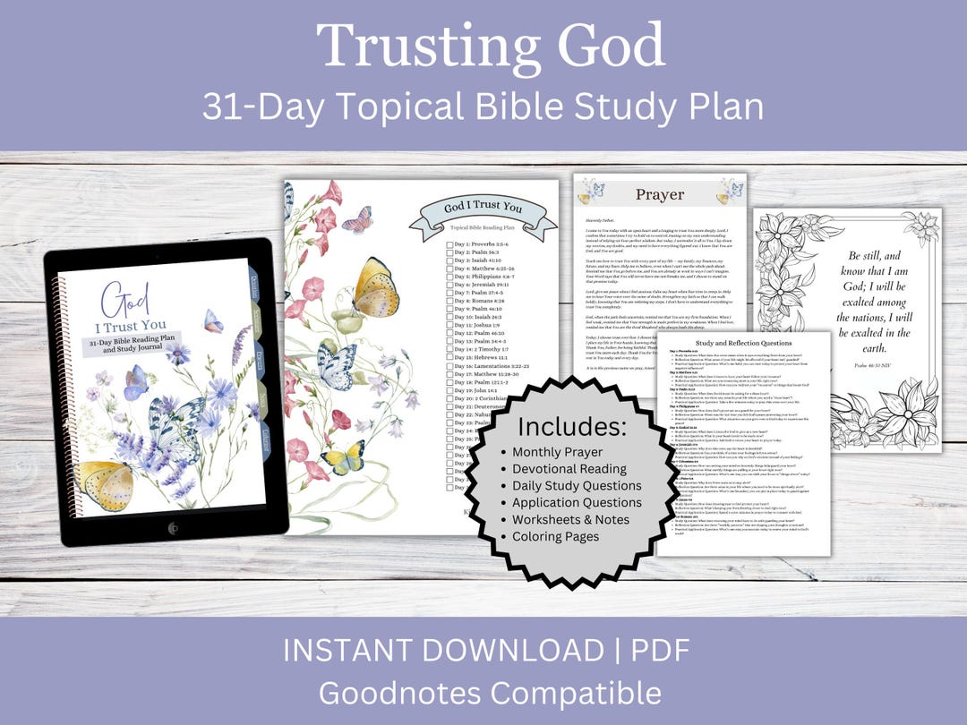 Trusting God Bible Study Journal | 31-day Topical Plan (digital ...