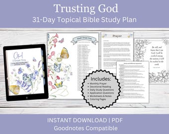 Trusting God Bible Study Journal | 31-Day Topical Plan (Digital Download)