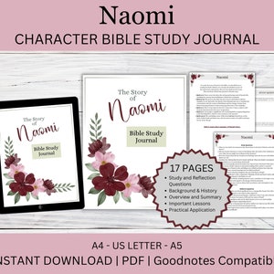 Naomi Bible Study Journal | Christian Character Study (Digital Download)