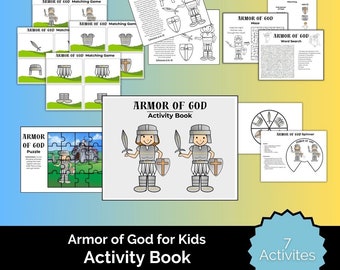 Armor of God Activity Book for Kids, Bible Story Printables (Digital Download)
