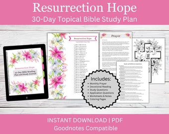 Resurrection Hope Bible Study Journal | 30-Day Reading Plan (Digital Download)
