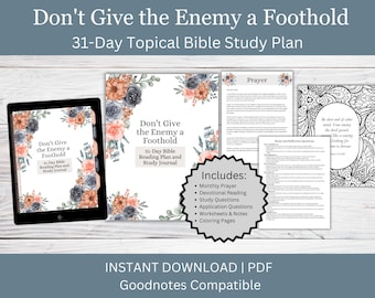 31-Day Bible Study Journal | Christian Planner (Digital Download)