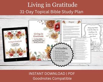 Gratitude Bible Study Journal | Christian Planner (Digital Download)