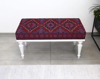 Upholstered Giraffe Pattern Ottoman Bench, Upholstered Animal Print, Entryway Coffee Table Seating, Decorative Home Accent, Animal Bench