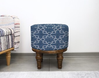 Handmade Pouf For Contemporary Interiors, Boho Round Footstool, Comfortable Ottoman Chair, Stylish Decor Accent, Perfect Gift Idea