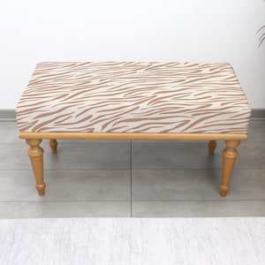 Aesthetic Animal Bench, Zebra Upholstered Pouf, Bedroom and Entryway Seating, Coffee Bench Decorative Piano Bench, Zebra Printed Stool, Pouf