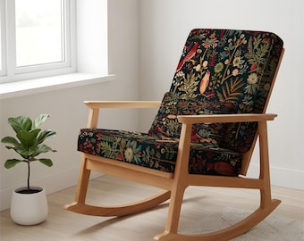 Nursery Rocker, Accent Chair, Oriental Rug Print, Handmade Armchair, Kilim Print Armchair, Living Room Decor, Rustic Furniture