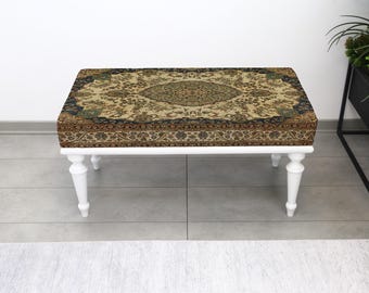 Zebrabank, bank met dierenprint voor slaapkamer, gestoffeerde bank, salontafelbank, entreebank, decoratieve bank, esthetische bankpoef