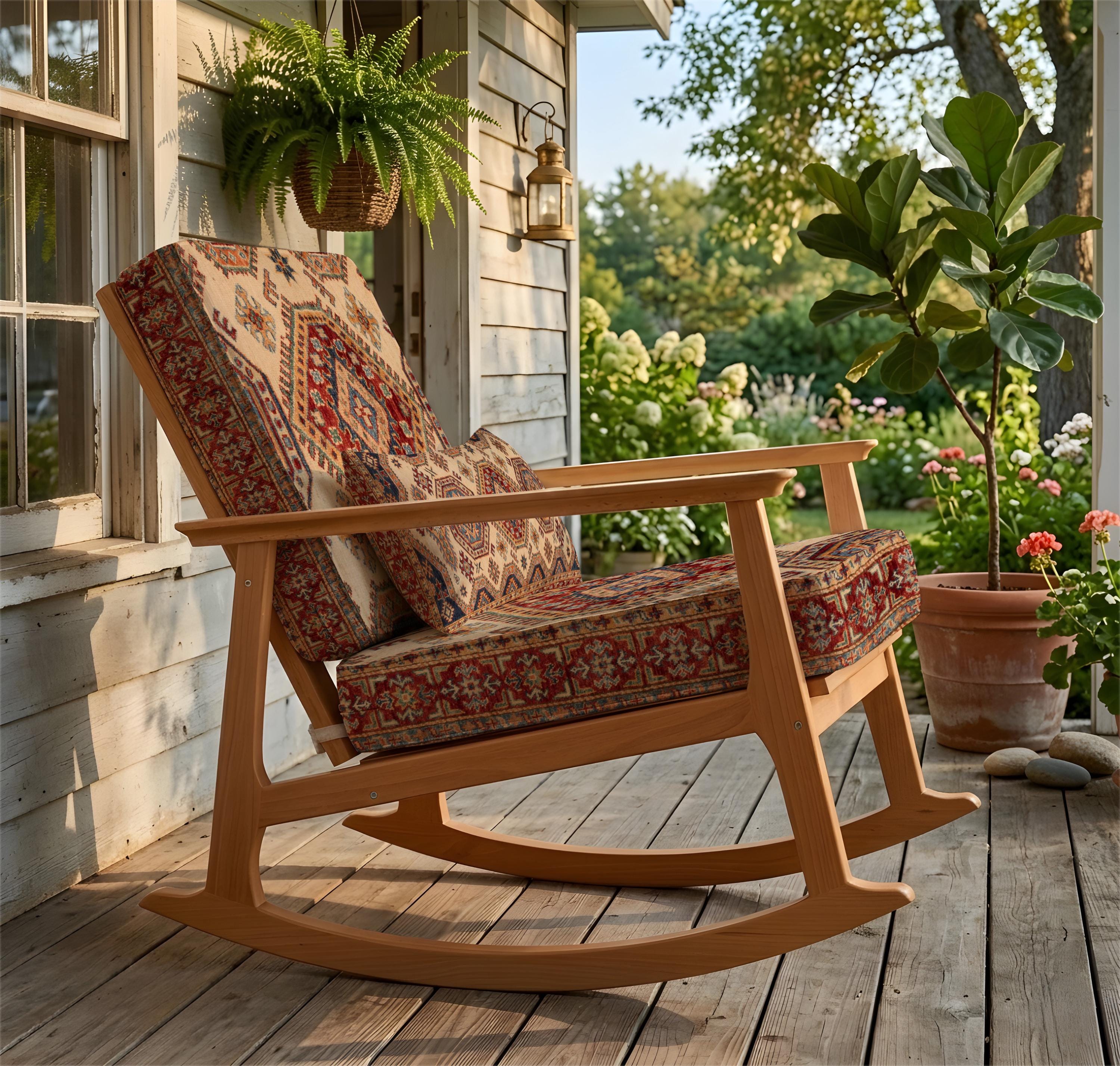 Simple Relax Rocking Chair Rocking Seating, Relax Rocking Chair, Handmade Upholstery, Boho Decor ...