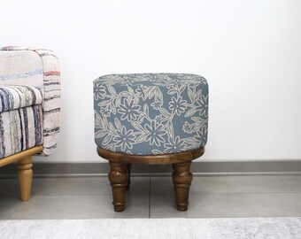 Boho Pouf For Stylish Interiors, Handmade Round Ottoman, Comfortable Seating Stool, Chic Living Room Accent, Housewarming Gift Idea