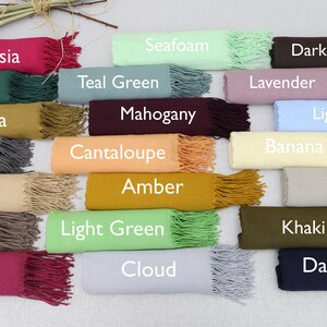 Scarf With Personalized Band,26"x67",Vibrant Colored Pashmina,Monogram Scarf,Personalized Shawl,Bridesmaid Gift,Pashmina,Embroideried Shawl