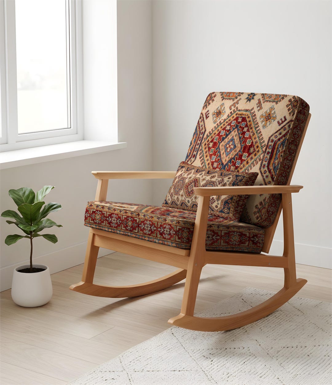 Simple Relax Rocking Chair Rocking Seating, Relax Rocking Chair, Handmade Upholstery, Boho Decor ...