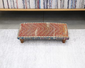 Gepolsterter osmanischer Fußhocker, gemütliche Retro-Fußstütze im türkischen Stil, eleganter dekorativer Hocker für Schlafzimmer oder Wohnzimmer