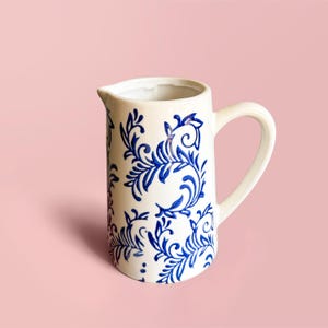 Farmhouse floral cottage vase |ceramic jug | 15.5cm