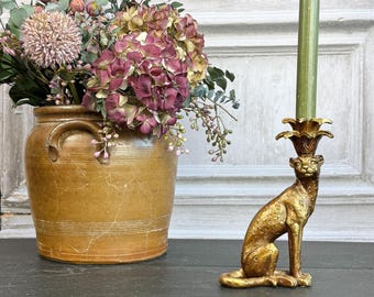 Gold Leopard Candle Holder: Brass inspired, Regency Style Candlestick