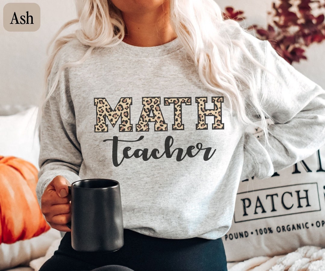 Happy Math Sweater Math Teacher Shirt, Leopard Math Sweater, Math Teacher Gift, Retro ...
