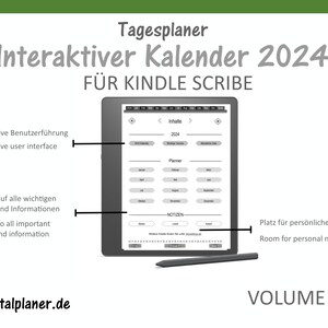 Calendar 2024 for Kindle Scribe Daily planner Interactive Planner Also for Remarkable 2 or iPad Annual planner image 2