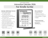 2025 Calendar for Kindle Scribe | Daily Planner | Interactive Planner | Also for Remarkable 2 or iPad | Annual Planner | English version