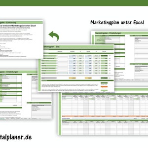 Marketing Bundle 4 Excel templates: Trade fair planning Marketing plan Trade fair contacts Marketing planner