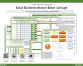 Solar Balkonkraftwerk Excel-Vorlage – Kosten, Erträge & Amortisation schnell berechnen