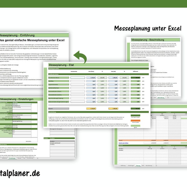 Messeplanung unter Excel Vorlage Marketing Messe