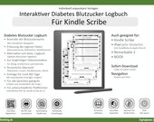 Diabetes Blutzucker Logbuch für Kindle Scribe – Interaktives PDF zum Eintragen, Diabetes Tagebuch & Glukose Tracker