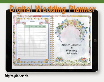 Planificateur de mariage numérique Goodnotes & Notability Planificateur de mariage PDF Onglets hyperliens