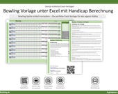 Bowling Vorlage Spielbericht unter Excel mit Handicap Berechnung