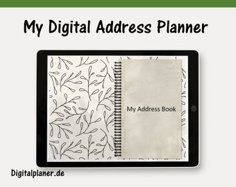 Digital Adress Book Hyperlinked Tabs Goodnotes & Notability PDF