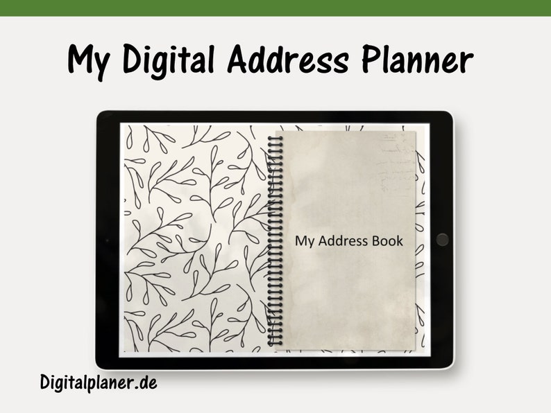 Digital Address Book Hyperlinked Tabs Goodnotes & Notability PDF image 1