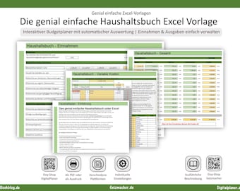 Household Budget Excel Template – Interactive Budget Planner with Automatic Analysis | Easily Manage Income & Expenses