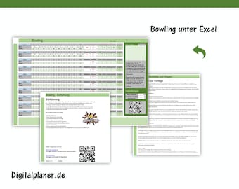 Bowling Vorlage Spielbericht unter Excel mit Handicap Berechnung