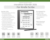 Kalender 2026 für Kindle Scribe | Tagesplaner | Interaktiver Planer | Auch für Remarkable 2 oder iPad | Jahresplaner  |  Calendar