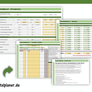 Interaktive Haushaltsbuch Excel-Vorlage – Einnahmen-Ausgaben-Tracker, Budgetplaner, Finanzübersicht für private Finanzen