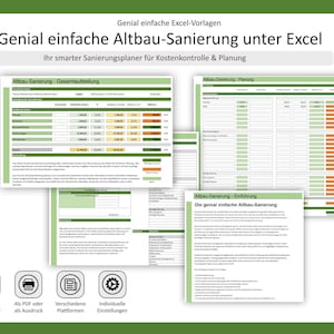 Old building renovation Excel template – your smart renovation planner for cost control & planning