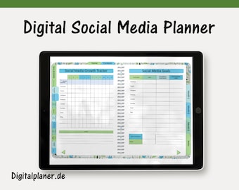 Digital Social Media Planer für Goodnotes, Notability, Noteshelf oder Xodo. Ideal für Influencer und Social Media Profis