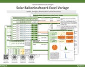 Solar Balkonkraftwerk Excel-Vorlage – Kosten, Erträge & Amortisation schnell berechnen