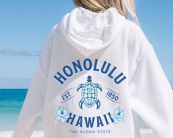 Honolulu Hawaii Hoodie, Beach Hoodie, Hawaii Hoodie, Hawaii Sweatshirt, Hawaii Crewneck, Aloha Sweatshirt, Aloha State, Hawaii Turtle Hoodie