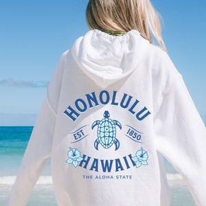 Honolulu Hawaii Hoodie, Beach Hoodie, Hawaii Hoodie, Hawaii Sweatshirt, Hawaii Crewneck, Aloha Sweatshirt, Aloha State, Hawaii Turtle Hoodie
