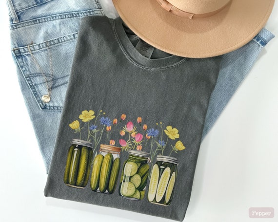 Vintage Canned Pickles Shirt, Pickle Jar Shirt, Canning Season Shirt, Pickle Lover Shirt, Gift for Gardener, Homemade Pickles, Pickle Gifts