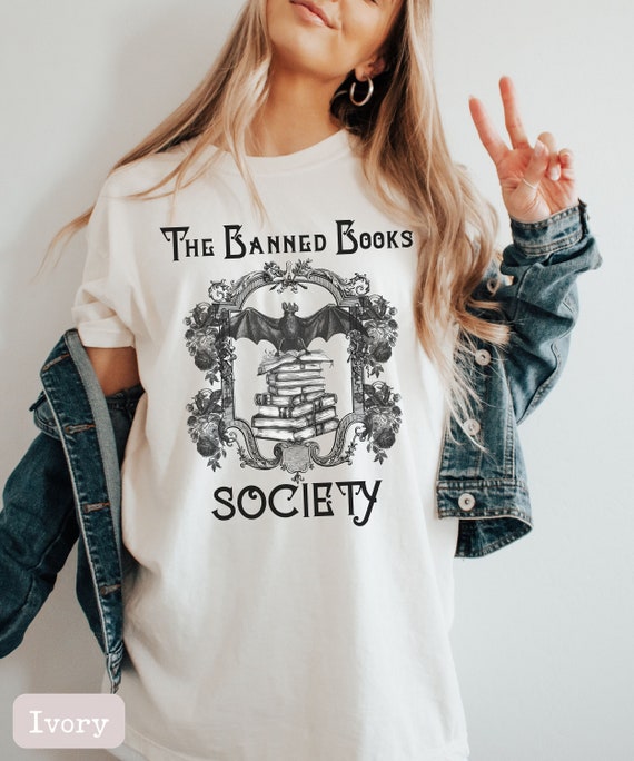 Banned Books Shirt, Comfort Colors Shirt, Hallowen Shirt, Dark Academia Shirt, Halloween Crewneck, Bookish Halloween,Teacher Halloween Shirt