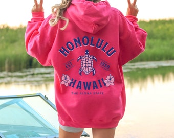 Honolulu Hawaii Hoodie, Beach Hoodie, Hawaii Hoodie, Hawaii Sweatshirt, Hawaii Crewneck, Aloha Sweatshirt, Aloha State, Hawaii Turtle Hoodie