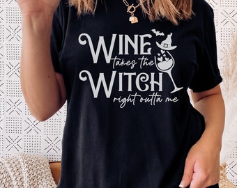 Funny Halloween Shirt, Wine Lover Gift, Spooky Shirt, Halloween Shirt, Spooky Tee, Retro Halloween Shirt, Graphic Tee, Halloween Crewneck