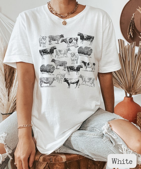 Cow Shirt, Cow Lover Shirt, Farming Shirt, Farm Animal Shirt, Cottagecore Shirt, Cow Lover Gift, Farm Life Shirt, Farm Tee, Heifer Shirt
