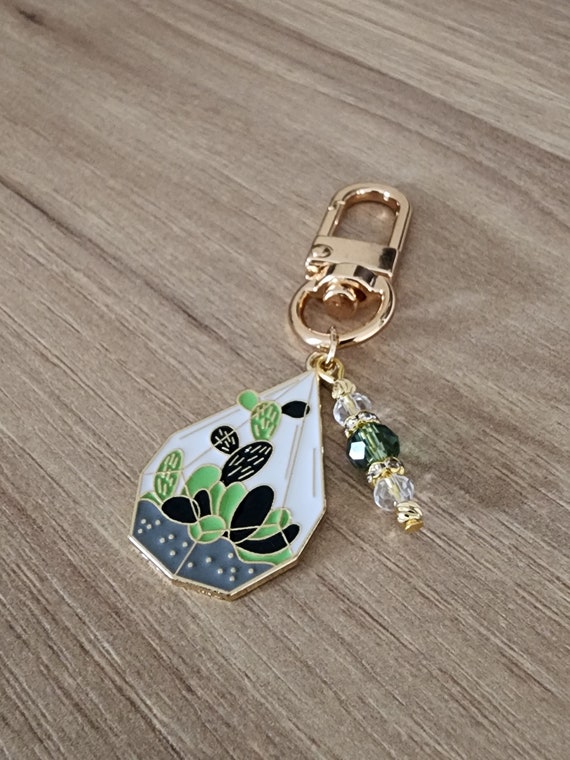 Plant Terrarium Keychain, Cactus, Succulents, Accessories, Plant