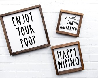 Enjoy Your Poop Sign - Etsy