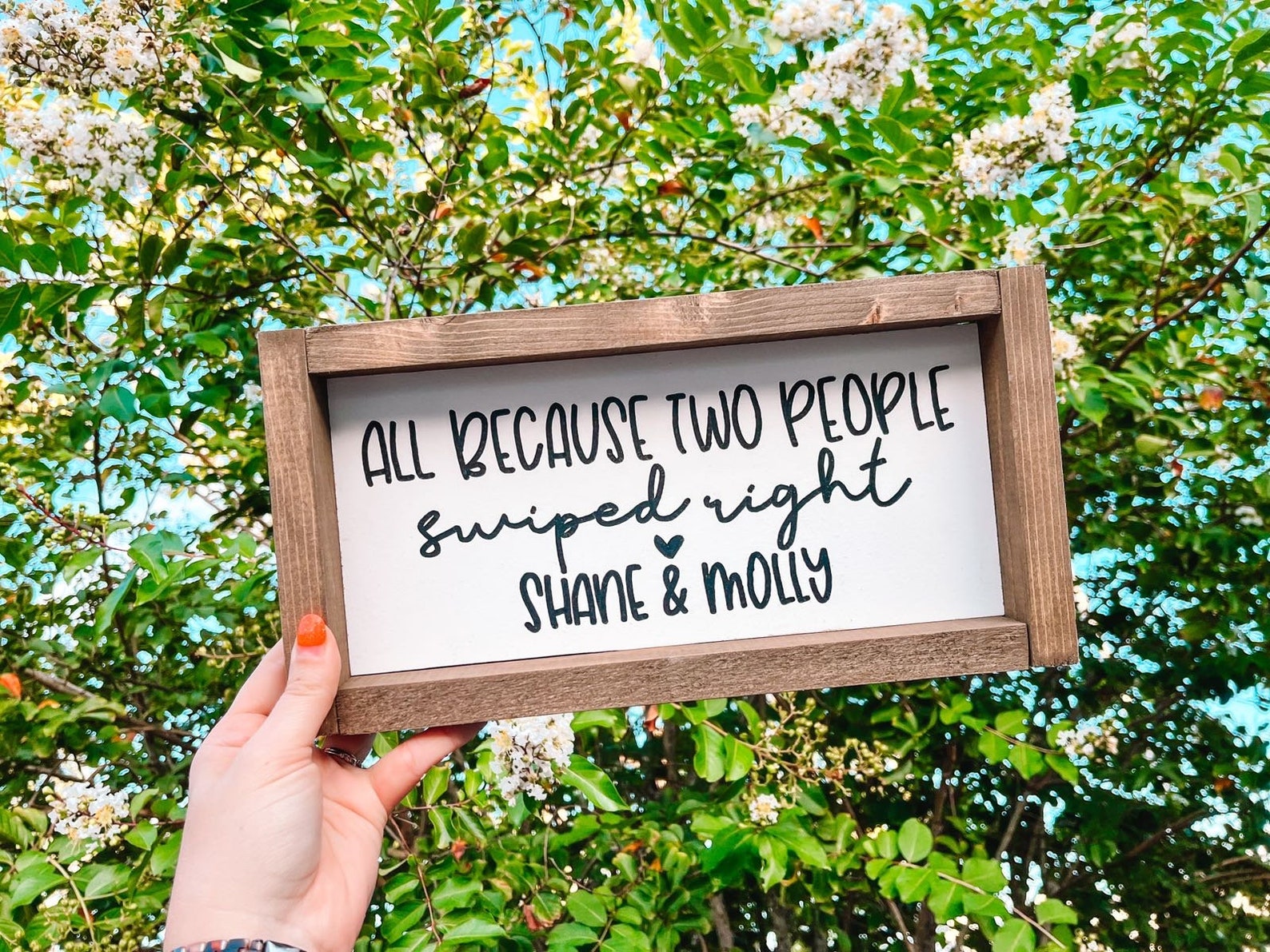 all-because-two-people-swiped-right-sign-wedding-sign-wood-etsy